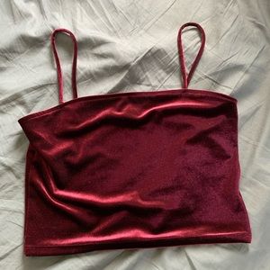 red velvet crop tank from topshop